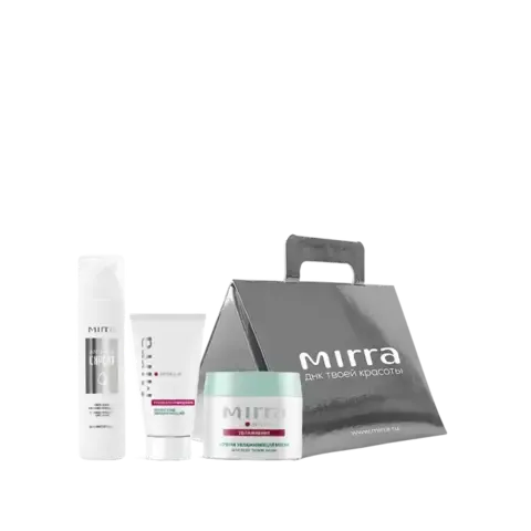 Набор в коробке-сумочке (БАЛЬЗАМ УВЛАЖНЯЮЩИЙ; КРЕМ-СКРАБ УВЛАЖНЯЮЩИЙ; НОЧНАЯ УВЛАЖНЯЮЩАЯ МАСКА)