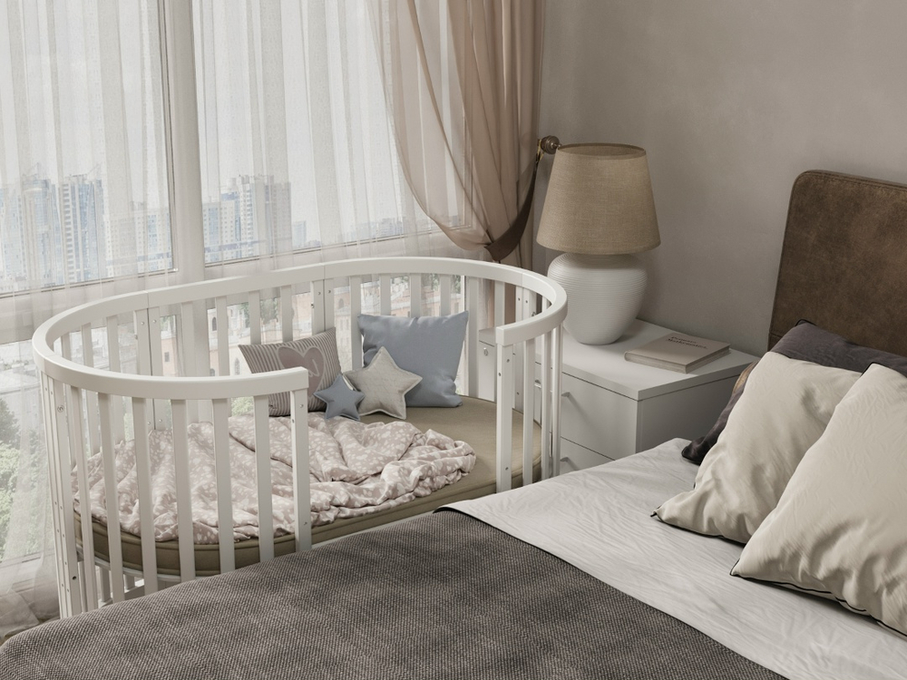 Кроватка для новорожденных ИНКАНТО 9/1 ( поперечный маятник ) белый