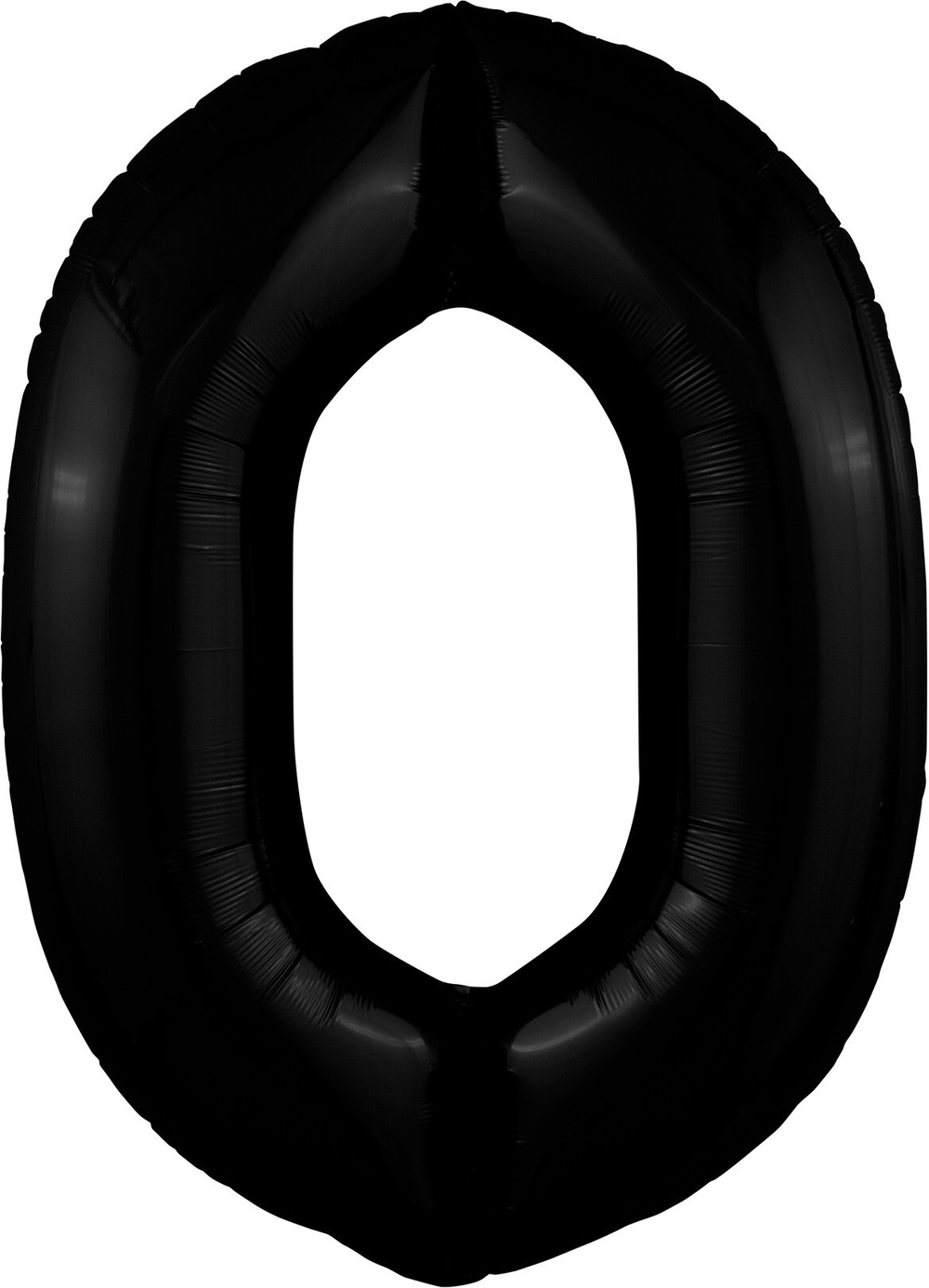 Шар (40""/102 см) Цифра, 0 Slim, Черный блеск, 1 шт. в упак. В70