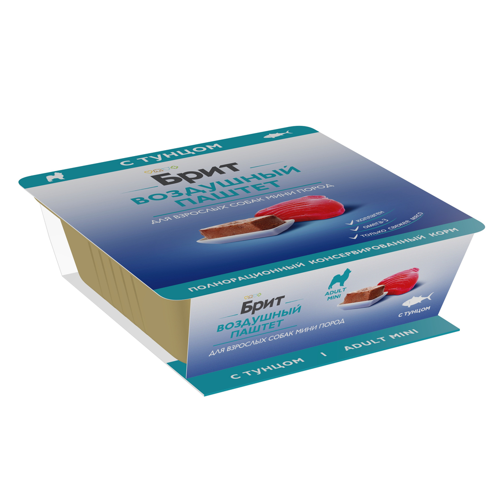 Brit Premium Воздушный паштет с тунцом для взрослых собак мини пород 100 г