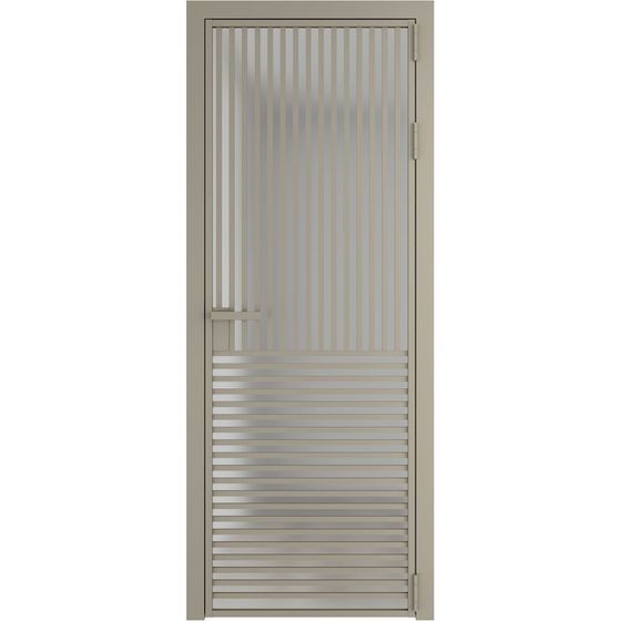 Алюминиевая дверь 17AG никель матовый стекло матовое