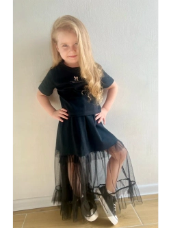 Костюм футболка с юбкой макси