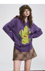 Свободный пуловер с капюшоном