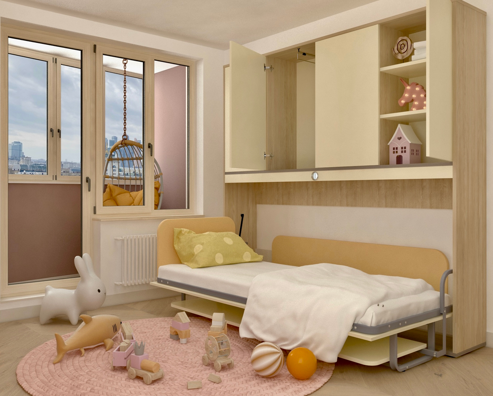 Кровать со столом и шкафом Леммон 3