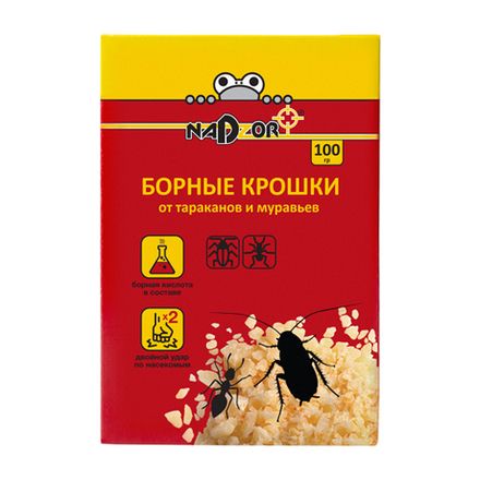Борные крошки от тараканов и муравьев 100гр. NADZOR BOR123