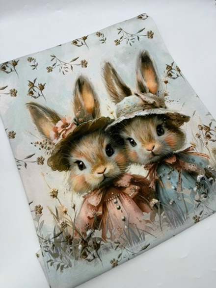 Кулир купон 65см зайки в шляпках