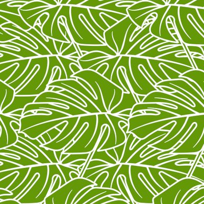 Monstera leaf seamless tropical pattern.