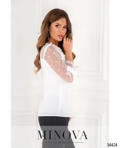 Блузка 1143н-белый Minova