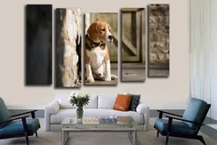 Модульная картина "Грустная собака"
