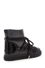 Высокие комбинированные кеды INUIKII 75202-007 Sneaker Gloss Black на меху
