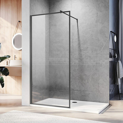 Душевая перегородка Veconi Korato KR-81GR, 1200x2000, брашированный графит, прозрачное стекло