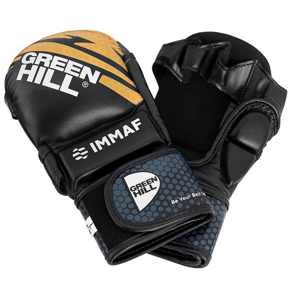 MMI-602 Перчатки MMA IMMAF approved черно-золотистые