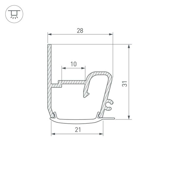 Профиль Arlight Stretch-S-20-Wall-Side-2000 040701