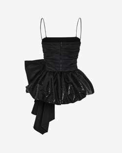 Топ корсетного типа из пайеток и тафты