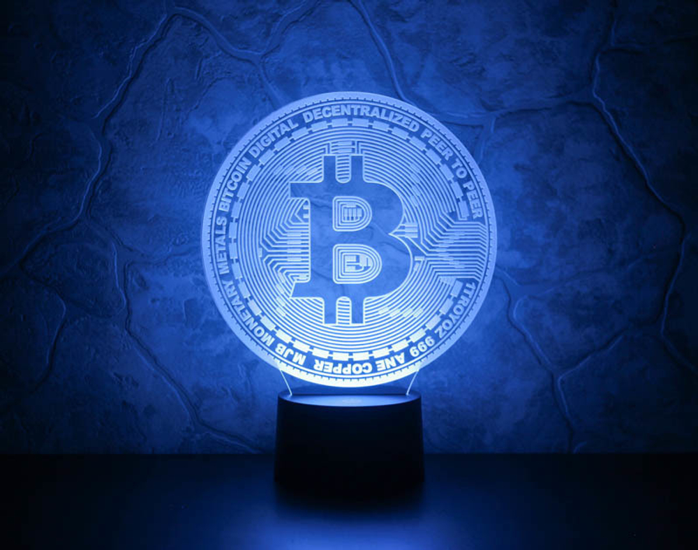 3Д-светильник "Биткоин" (Bitcoin)