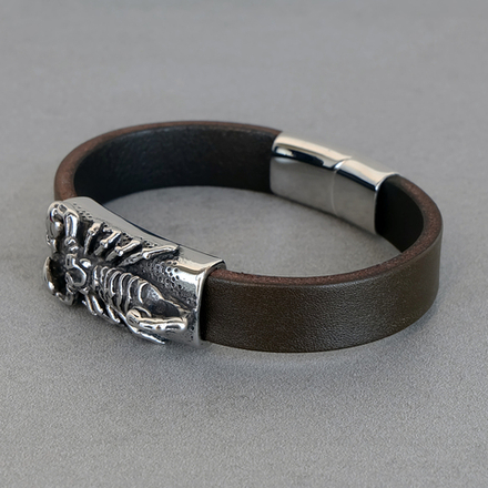 Браслет из натуральной кожи "Скорпион"