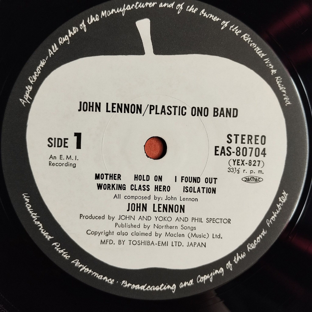 Винтажная виниловая пластинка LP John Lennon Plastic Ono Band (Japan 1977) (No Obi) I Found Out