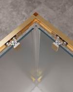 Душевой уголок Cezares MOLVENO-A-2-90-P-BORO, 90х90х195, профиль брашированное золото, стекло Punto