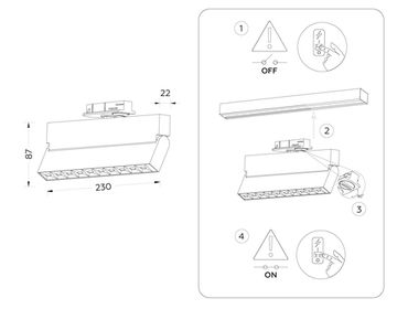 Трековый однофазный светодиодный светильник 12W 4200K GL6816 WH белый Track System Ambrella