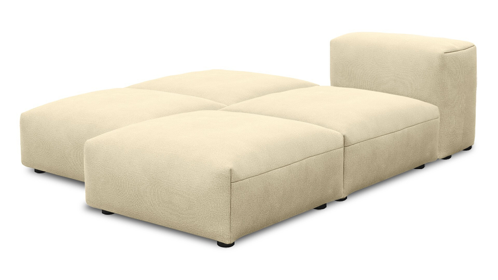 Угловой диван Фиджи малый (Еврокнижка) Vivaldi 03 168*210*62 см, Бежевый Велюр Еврокнижка Фиеста