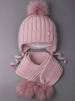 Шапка для девочки зимняя вязаная и шарф