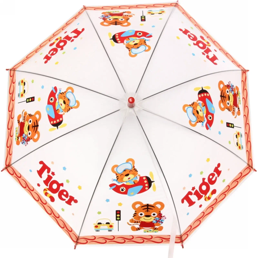 Зонт детский полуавтомат «Ultramarine - Весёлые зверята», микс 6 цветов, 8 спиц, d-98см, длина в слож. виде 65см