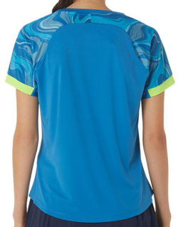 Женская футболка теннисная Asics Court Graphic SS Top - reborn blue/sky