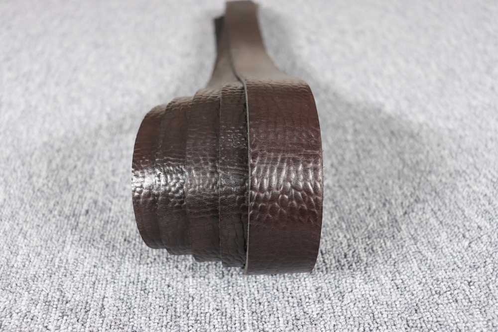 Ременная заготовка Горький шоколад Шаргень с лицевой отделкой