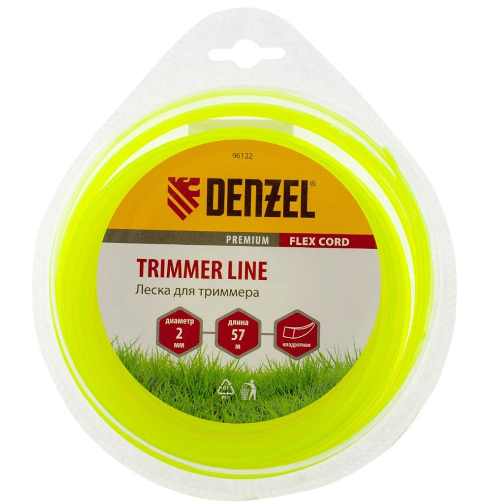 Леска для триммера Denzel 96122 Flex Cord квадрат 2 мм 57 м