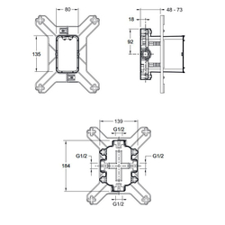 Скрытая часть Jacob Delafon Modulo 98699D-NF схема