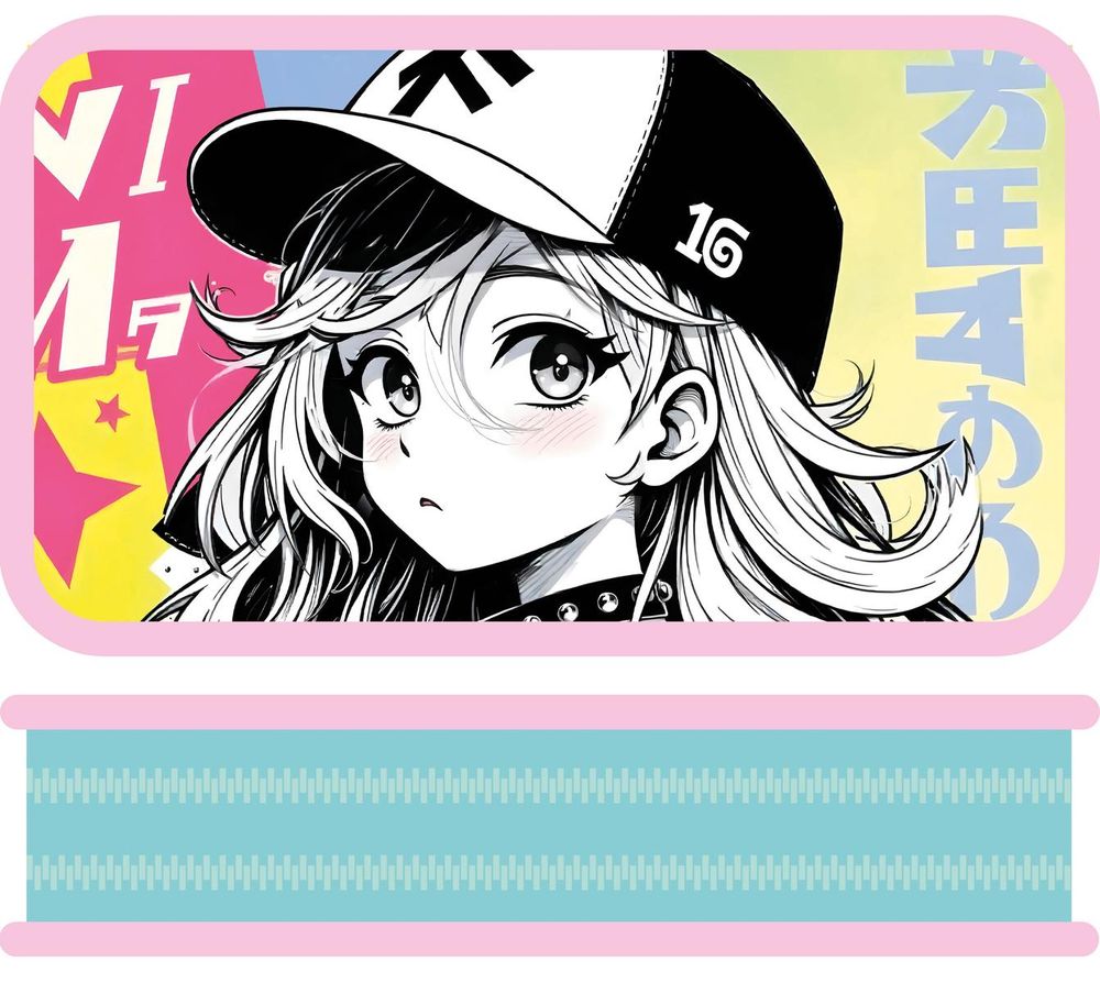 Пенал 2секц. большой тканевый торец 190/105 "Аниме девушка 2026" (Пчёлка)