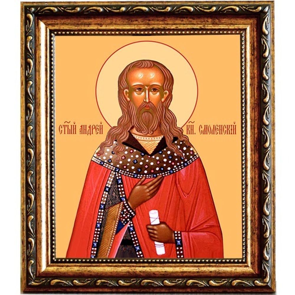 Андрей Смоленский, Переяславский, благоверный князь. Икона на холсте.