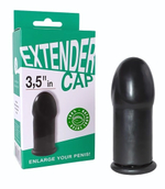 Чёрный латексный удлинитель пениса 3.5 in (Цвет: черный)