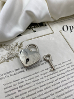 Замок сердце с ключом серебристый