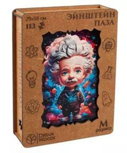 Пазлы деревянные 113 элементов 290*180мм "Эйнштейн" Чиби