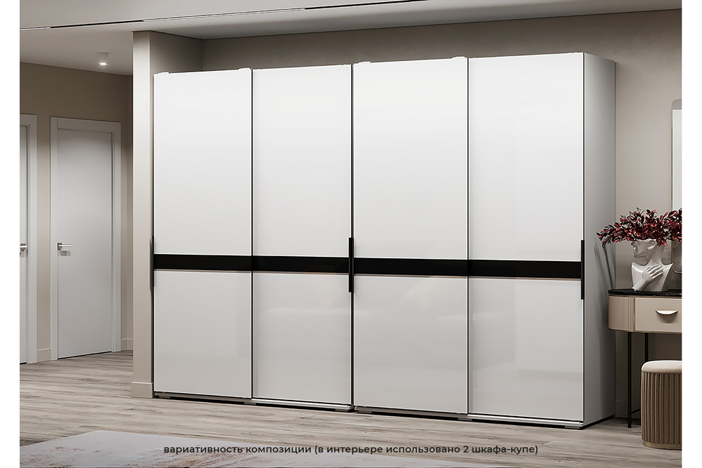 Шкаф-купе Оскар 1,5м белый/глянец белый