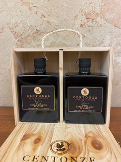 Оливковое масло в деревянном подарочном ящичке CENTONZE Case Di Latomie, Extra Virgin, 2×500 мл Италия