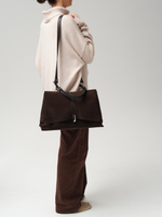 Замшевая сумка сэтчел Colette DBR 31349 черный каштан