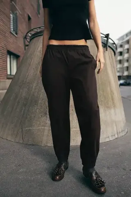 ZARA БРЮКИ-ДЖОГГЕРЫ, КОРИЧНЕВЫЙ