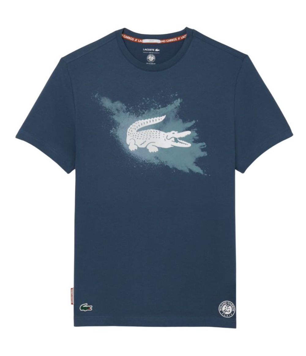 Мужская теннисная футболка Lacoste Roland-Garros Edition Sport - небесный