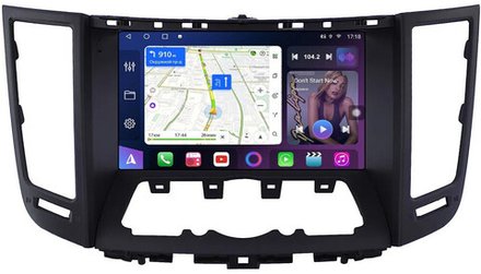 Магнитола для Infiniti FX35, FX37, FX50, FX30D S51 2008-2012, QX70 S51 2013-2018 (рамка тип 2 черная матовая) - FarCar GX9-9673F2BL монитор 9.5" 2K QLED на Android 14, TS20, 6+128Гб, CarPlay, 4G SIM-слот