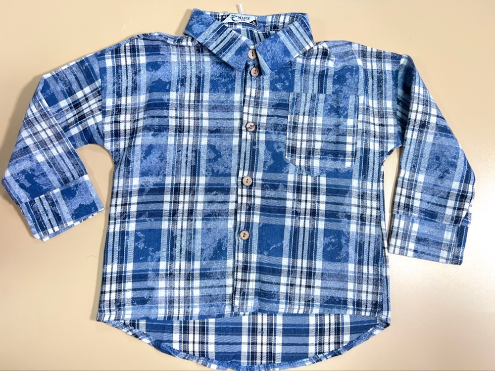 Рубашка утепленая в клетку "Оверсайз"