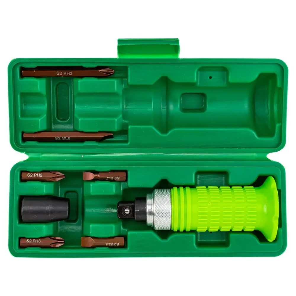 Отвертка ударная с набором бит и адаптером 8пр. Forsland Forsland-5064S