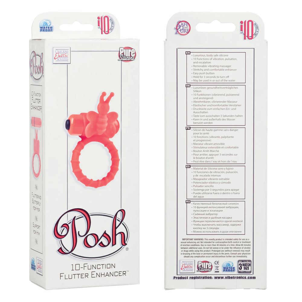 Оранжевое виброкольцо Posh 10-Function Flutter Enhancers