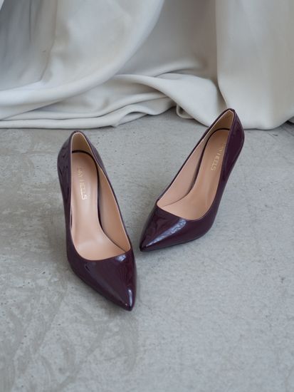 Женские туфли лодочки на шпильке - SHSS1003-010-lak-cher