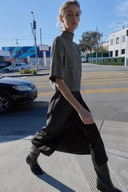 ZARA КОМБИНИРОВАННОЕ ПЛАТЬЕ МИДИ, МЯГКИЙ СЕРЫЙ