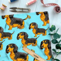 Ткань премиум мембрана таксы на голубом