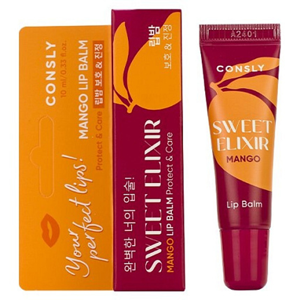 Бальзам для губ с экстрактом манго Consly Sweet Elixir Lip Balm - Mango (10 мл)