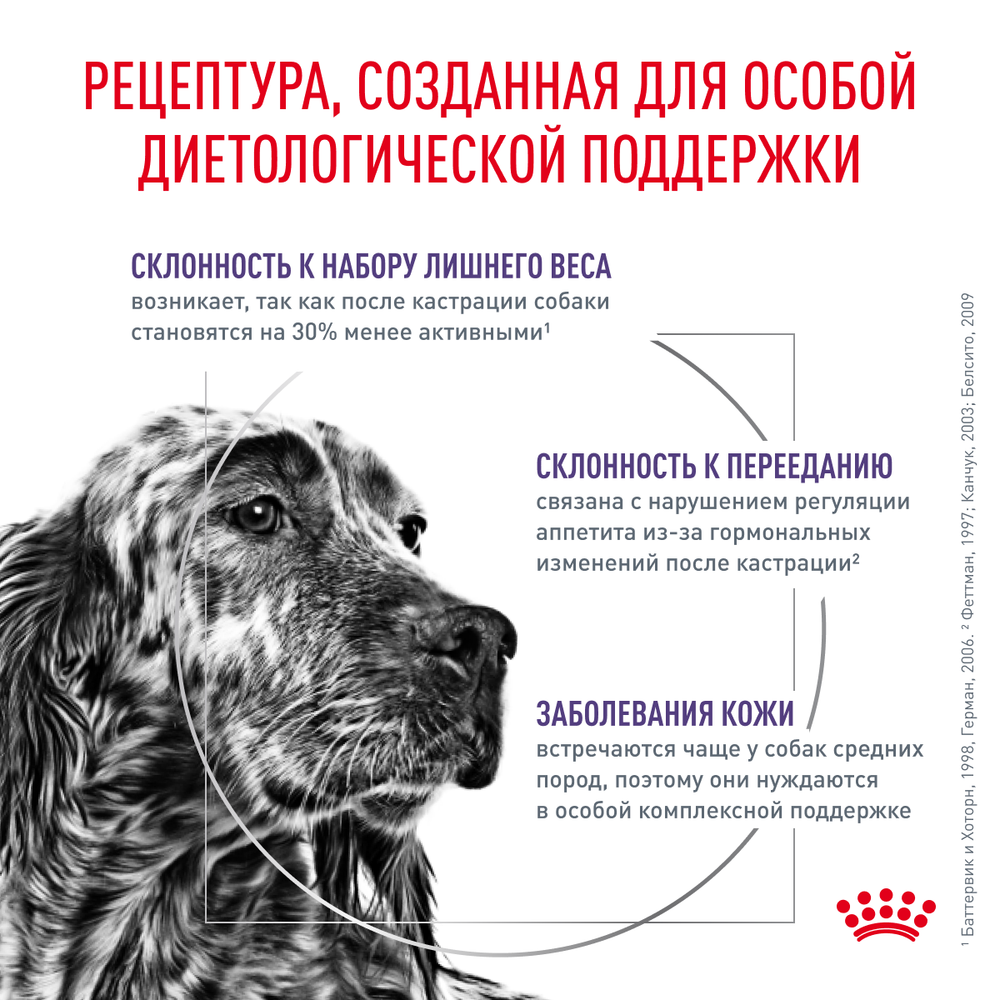 Royal Canin Neutered Adult Medium Dogs Ньютрид Эдалт Медиум Догз Корм сухой для стерилизованных кастрированных собак старше 12 месяцев 9кг