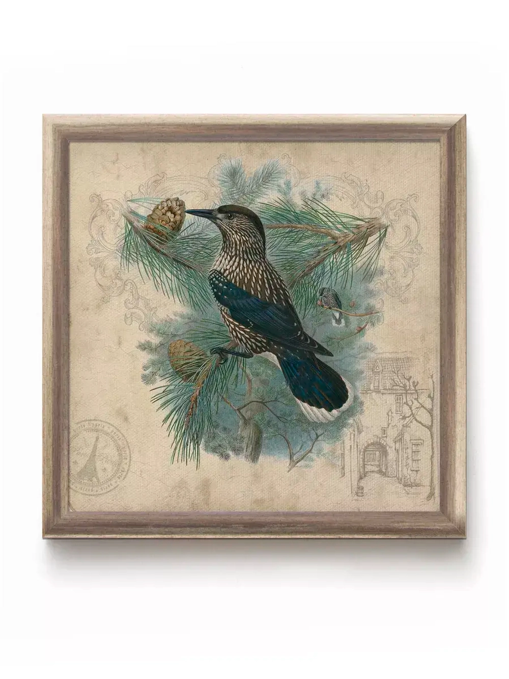 Картины на стену интерьерная на холсте 4 шт, 23*23 см